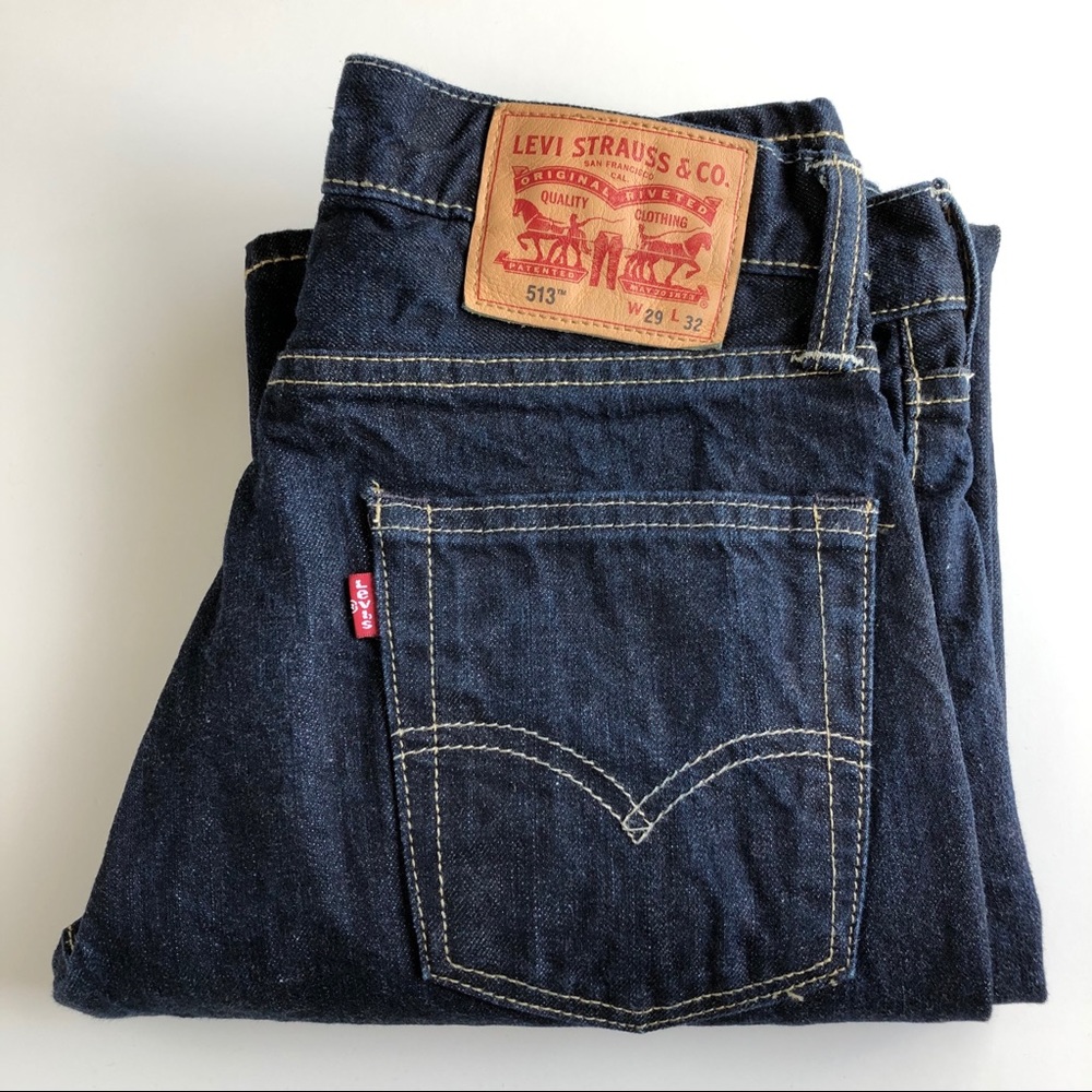 Levi’s 513 Dark Wash Slim Straight Leg Denim Jeans